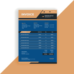 Business invoice Template - Clean Modern Corporate Invoice Design - Proforma invoice Vector  template - 04