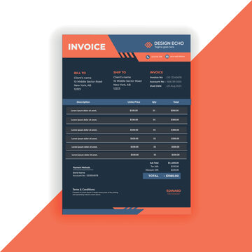 Business invoice Template - Clean Modern Corporate Invoice Design - Proforma invoice Vector  template - 05