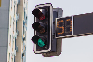 traffic light post green light timer