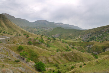 Fototapeta na wymiar Picturesque landscape of the mountains in Dagestan