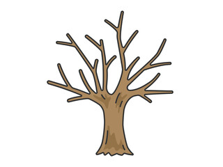 葉のない木のイラスト