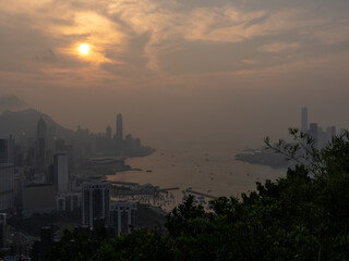 Fototapeta premium sunset over the city