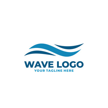 Wave logo vector. Water wave logo