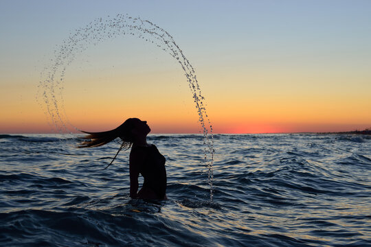 Young girl in the sea
