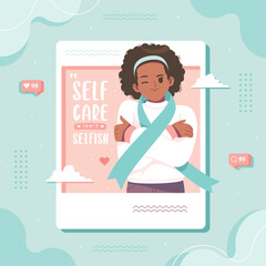 self care social media concept illustration background