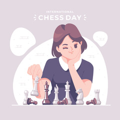 happy international chess day illustration background