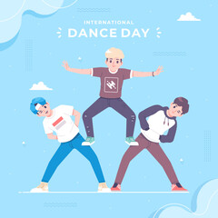 happy international dance day concept vector background