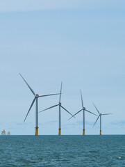View of the Offshore wind power systems off the western coast of Taiwan.