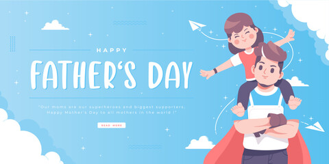 happy father's day illustration banner background