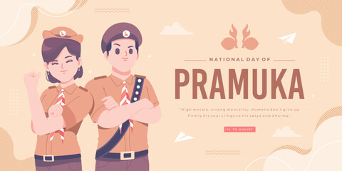pramuka day means scout day banner background