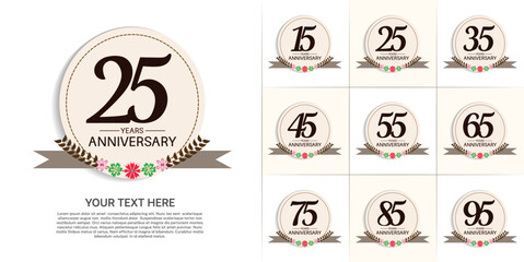 set of anniversary with vintage theme can be use for celebration moment