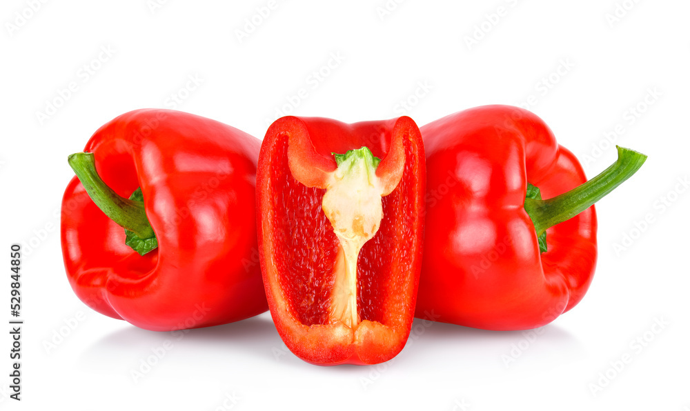 Canvas Prints red sweet pepper isolated on white background.