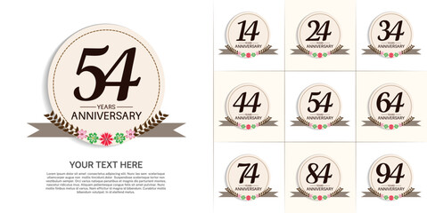 set of anniversary with vintage theme can be use for celebration moment