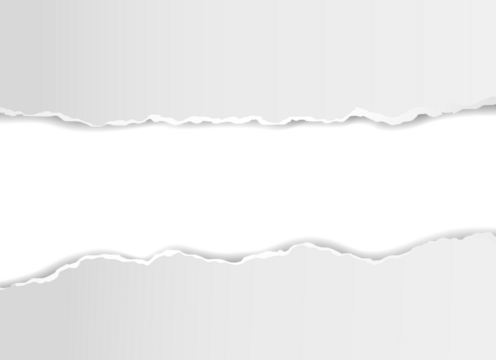 Vector realistic hole in paper sheet on transparent background