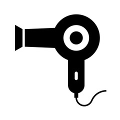 Modern blow dryer silhouette icon. Hair dryer icon. Vector.