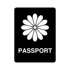 Japanese passport silhouette icon. Vector.