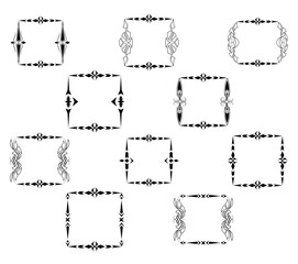 Obraz premium Frame border ornament. Calligraphic text divider, border, separator decor design. Antique vintage victorian elegant decoration element. Filigree frame ornament line. Hand drawn vector illustration