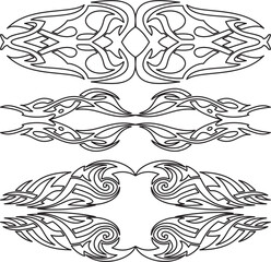  Tribal Tattoos in Black Color. Suitable For All Kind of Design,Set of tribal tattoos. vector illustration without transparency.tattoo set...