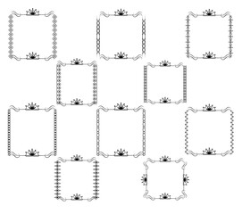 Obraz premium Frame border ornament. Calligraphic text divider, border, separator decor design. Antique vintage victorian elegant decoration element. Filigree frame ornament line. Hand drawn vector illustration