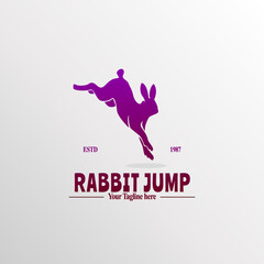 rabbit logo. rabbit silhouette logo. Vintage rabbit Label. rabbit silhouette logo for business. 