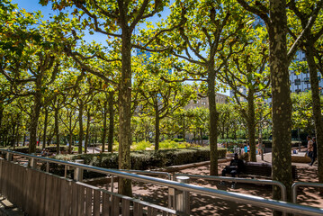 Esplanade Charles de Gaulle, Green space in central Axe of La Defense, a major business district located 3 kilometres west of the city limits of Paris, France