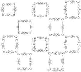 Frame border ornament. Calligraphic text divider, border, separator decor design. Antique vintage victorian elegant decoration element. Filigree frame ornament line. Hand drawn vector illustration