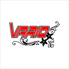 vector writing (vario) decorated with floral frame