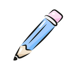 Niebieski ołówek ilustracja