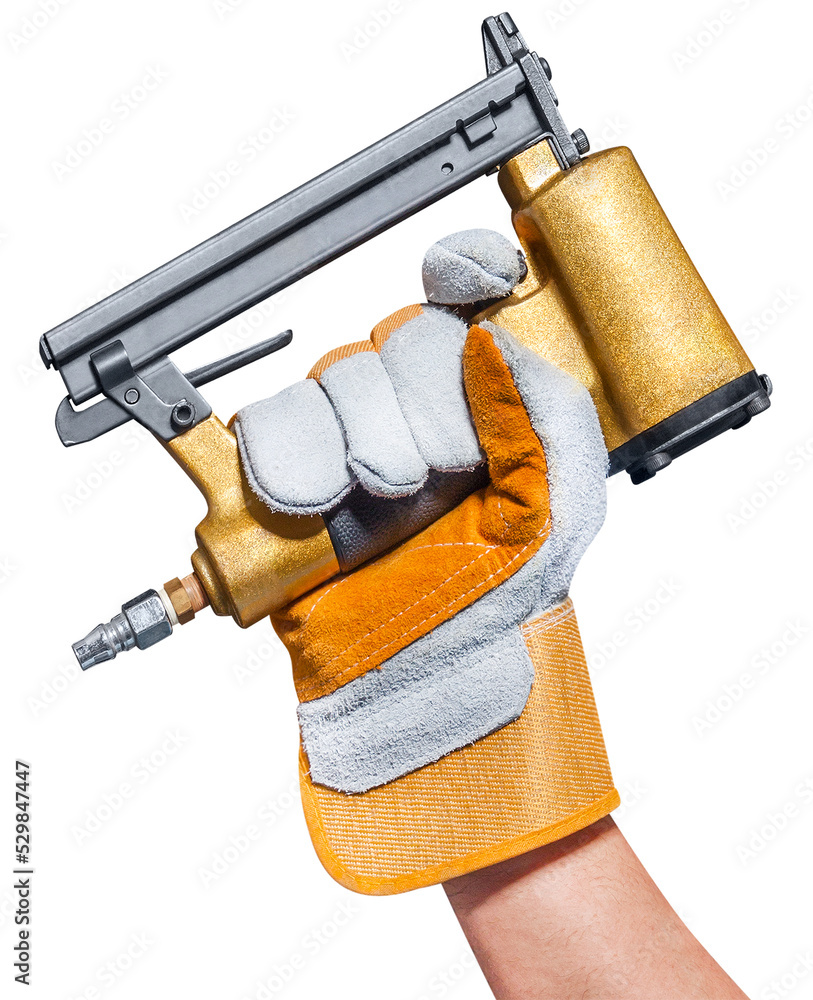 Wall mural hand with drill construction tool png file or home construction builder