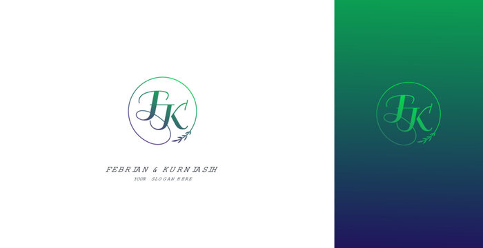 Wedding Logo Initial FK Logo Design Vector