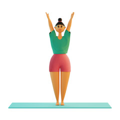 Mountain Pose (Tadasana). A series Yoga Poses. 3d render illustration.