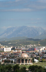 Fototapeta na wymiar Tirana Albania, world headquarters of the Bektashi, Dajti mountain in background
