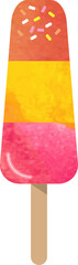 Colorful cute watercolor texture food dessert popsicle