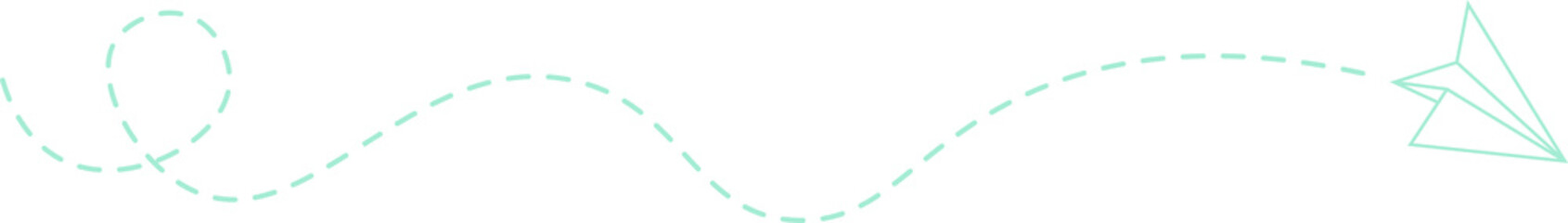 Dashed Line Paper Airplane Route