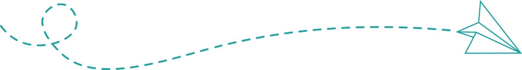 Dashed Line Paper Airplane Route