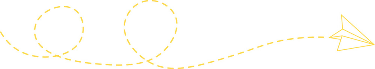 Dashed Line Paper Airplane Route