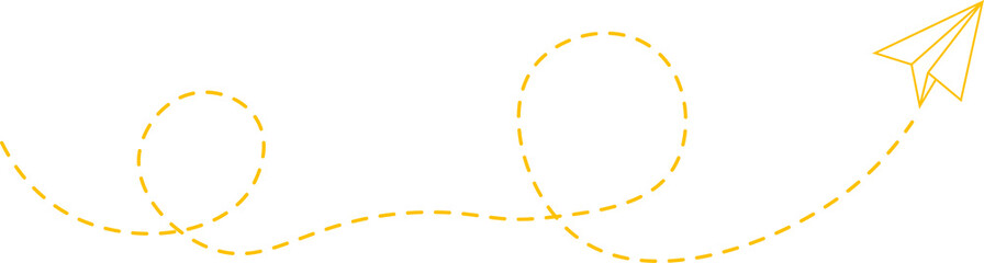 Dashed Line Paper Airplane Route