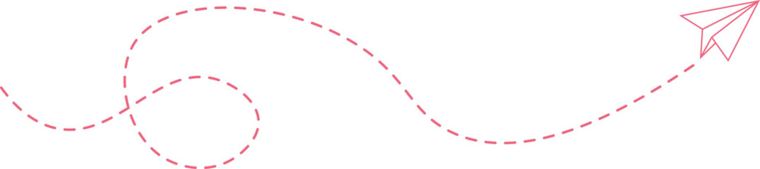 Dashed Line Paper Airplane Route
