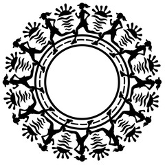 Sports monogram. Girl jogging, fitness, health, right lifestyle