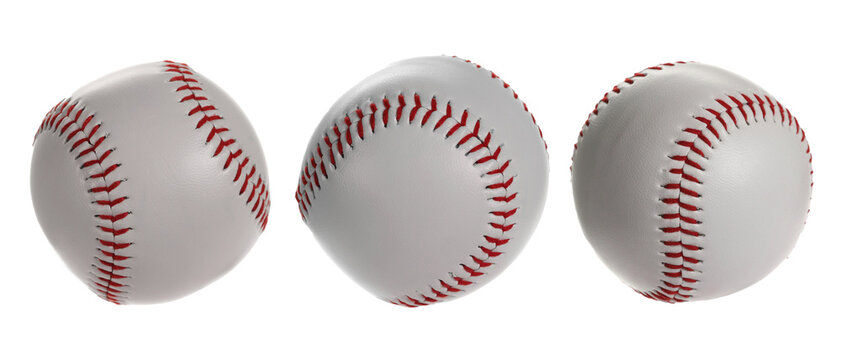 Set baseball ball isolated on white