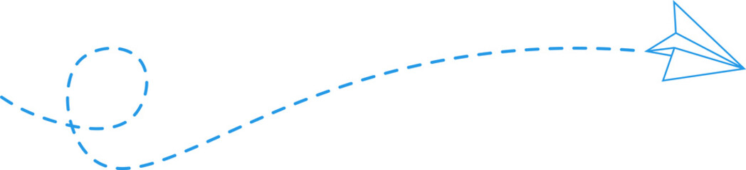 Dashed Line Paper Airplane Route