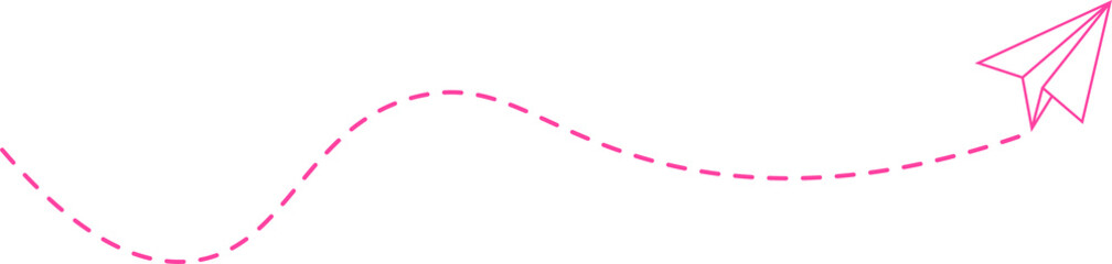 Dashed Line Paper Airplane Route