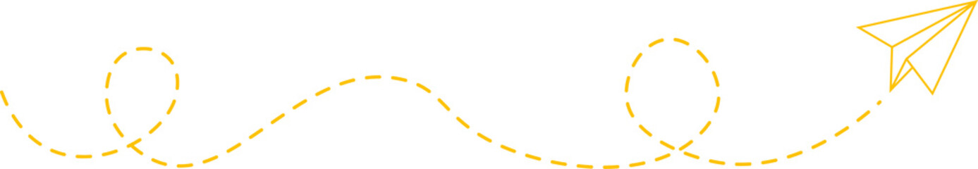 Dashed Line Paper Airplane Route