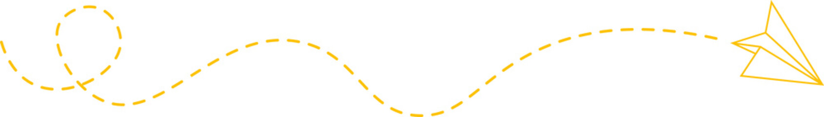 Dashed Line Paper Airplane Route