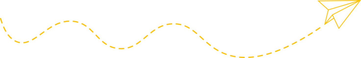 Dashed Line Paper Airplane Route