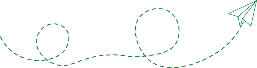 Dashed Line Paper Airplane Route