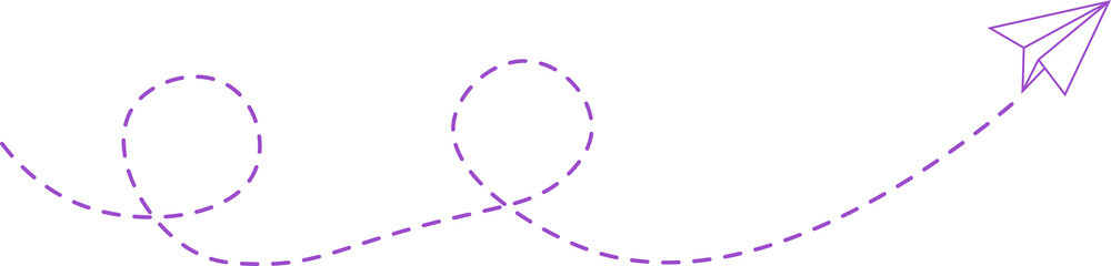 Dashed Line Paper Airplane Route