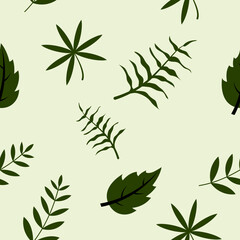 leaf seamless pattern vector design