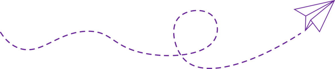 Dashed Line Paper Airplane Route