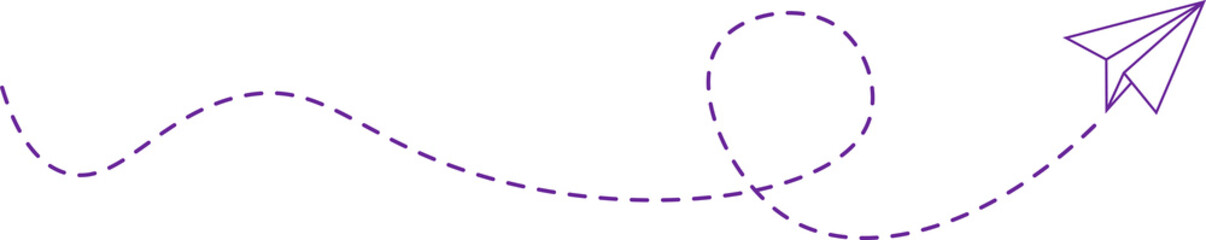 Dashed Line Paper Airplane Route